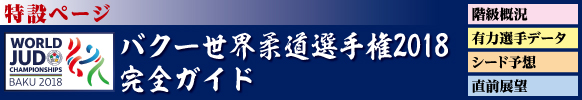 eJudo バクー世界柔道選手権2018 特設ページ